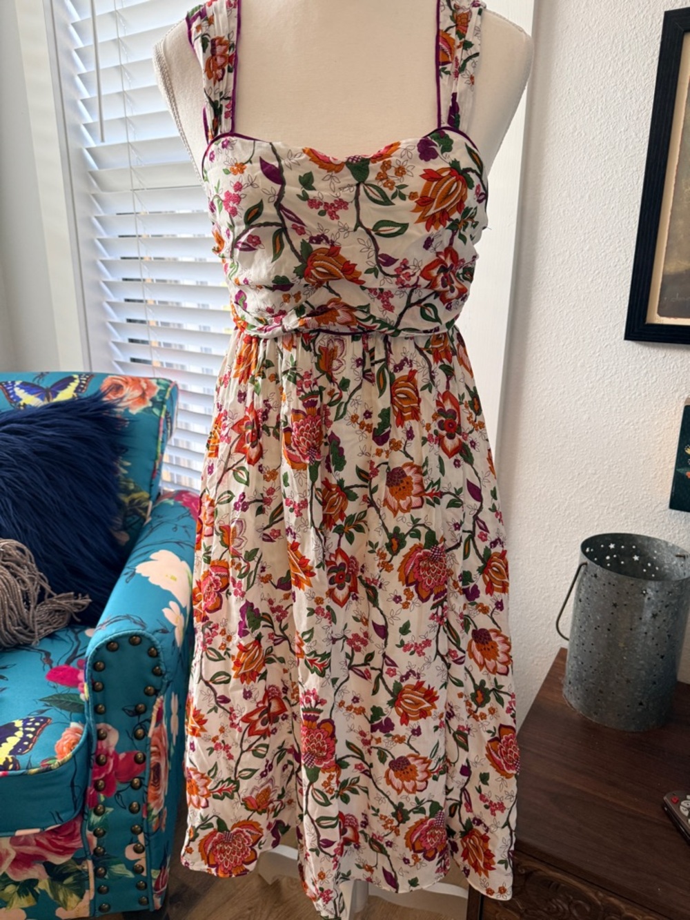 IDANO Paris Romantic Floral Fit & Flare Dress Size 1
